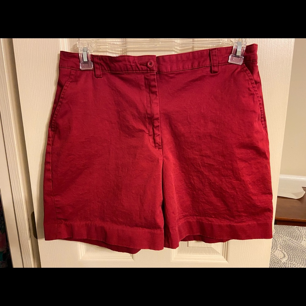 Kim Rogers Burgundy Flat Front Shorts Size 16